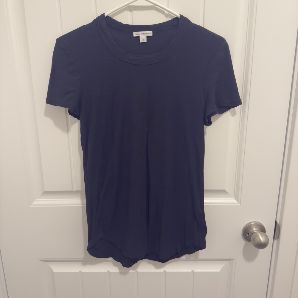 James Perse Women's Standard Black Tshirt Size 2 (M)